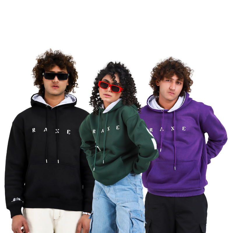 Green, Black, Purple Hoodies Bundle