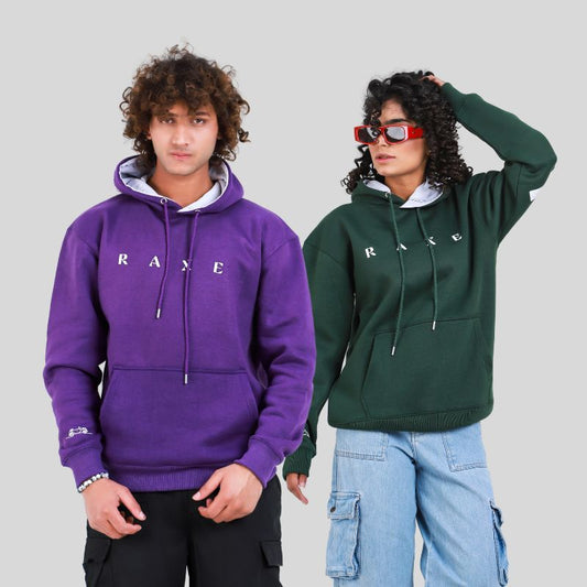 Dark Green & Purple Hoodie Set