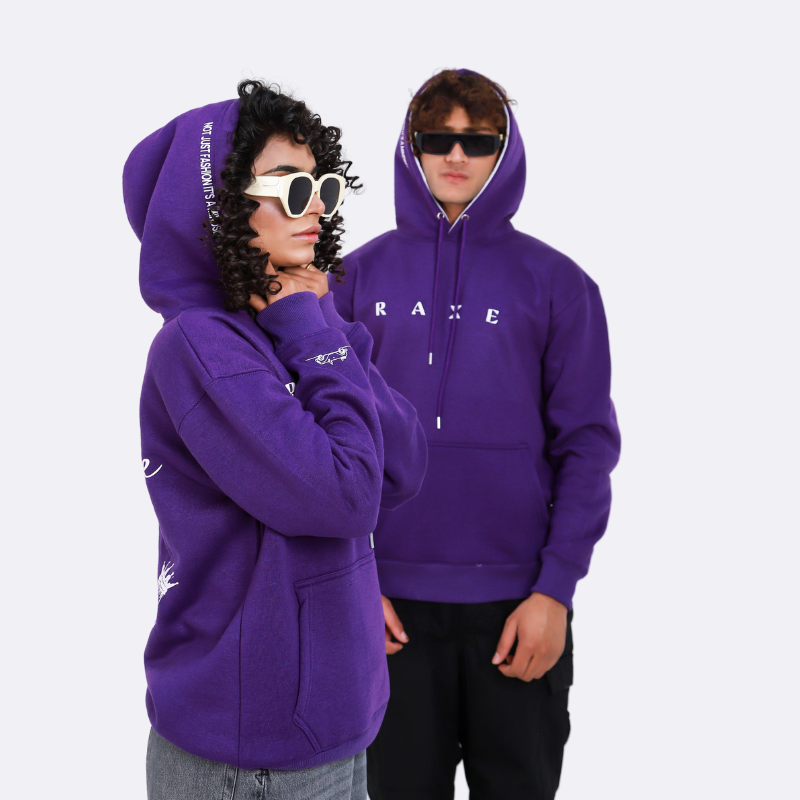 Black Purple Hoodie Set